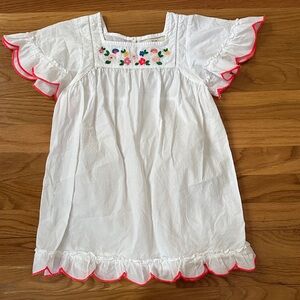 Mini Boden White Dress with Floral Accents